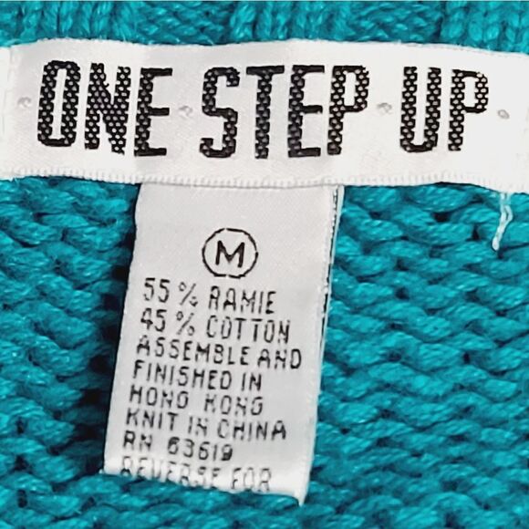 Vintage 90s Y2K Teal Oversized Slouchy Knit Sweater - Picture 5 of 13